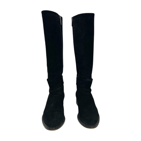 Aquatalia Giada Black Suede Knee High Riding Boots Water Resistant Italy 7.5 - Picture 5 of 10